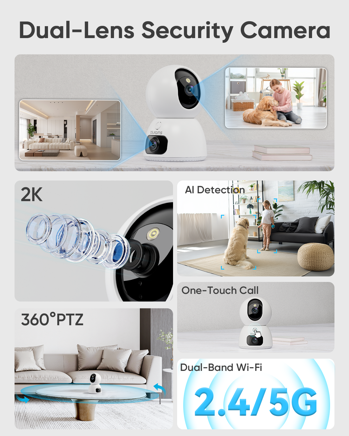 2K FHD Dual Lens Camera